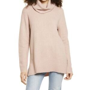 BP Longline Turtleneck Sweater in Pink Adobe tunic warm cozy S A003133